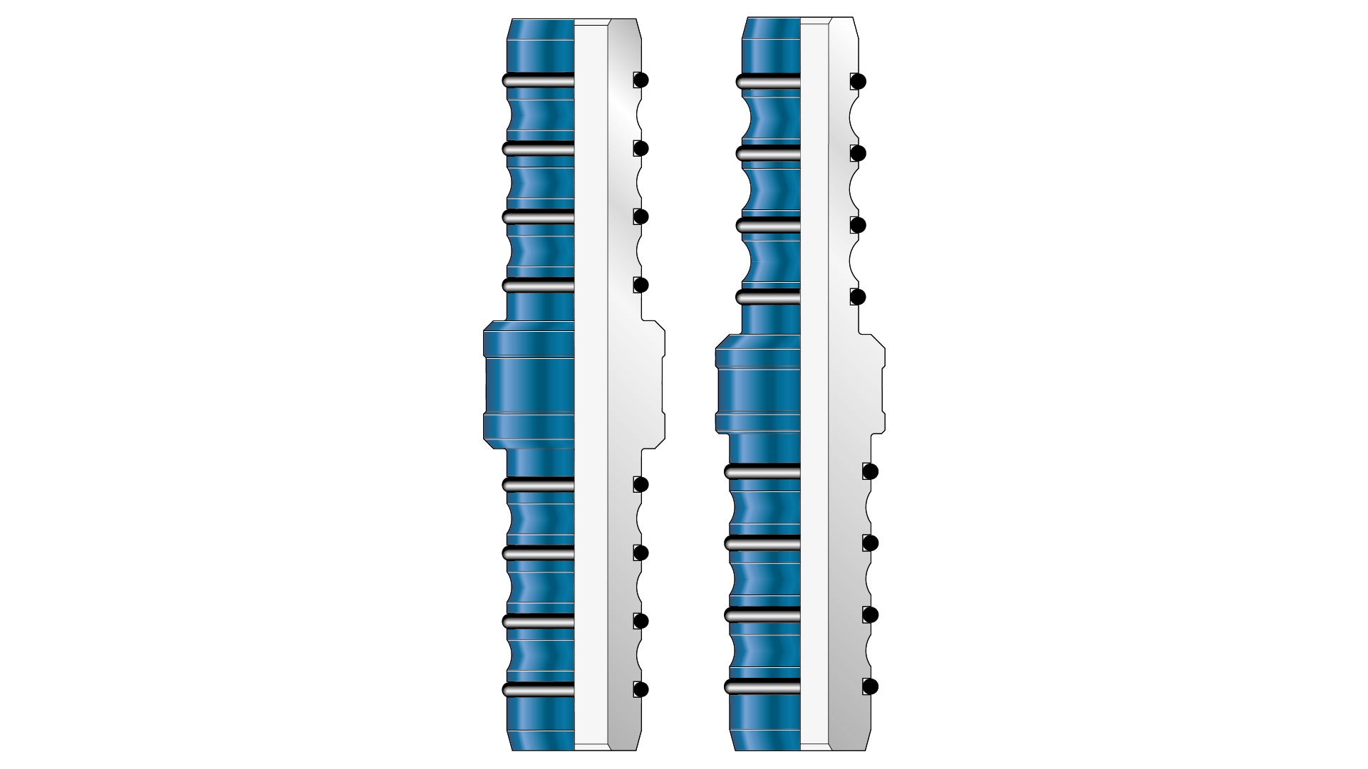 Render of RollOn x RollOn Connector Same Size