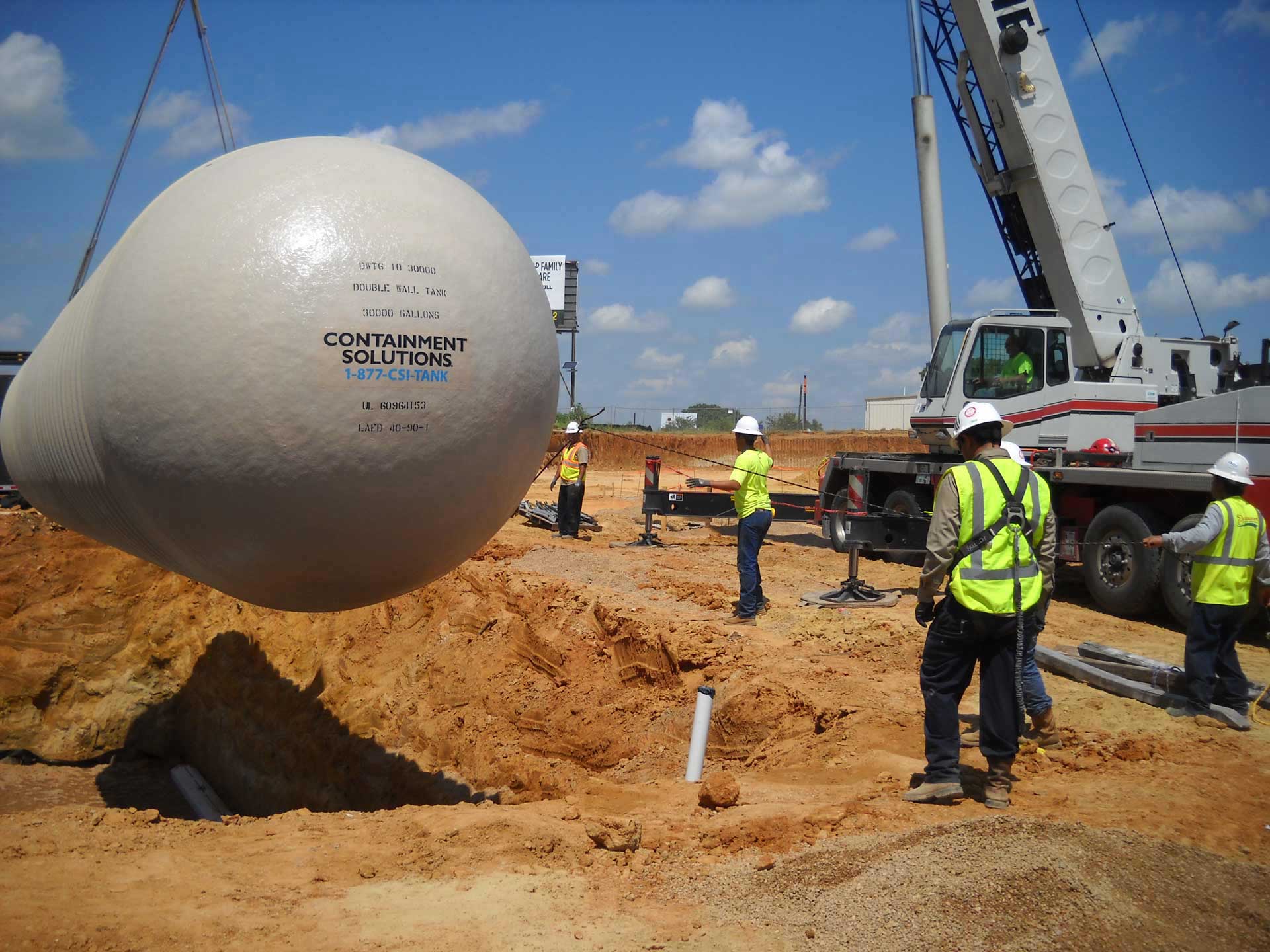 Double Wall Petroleum Tank Installation in progress
