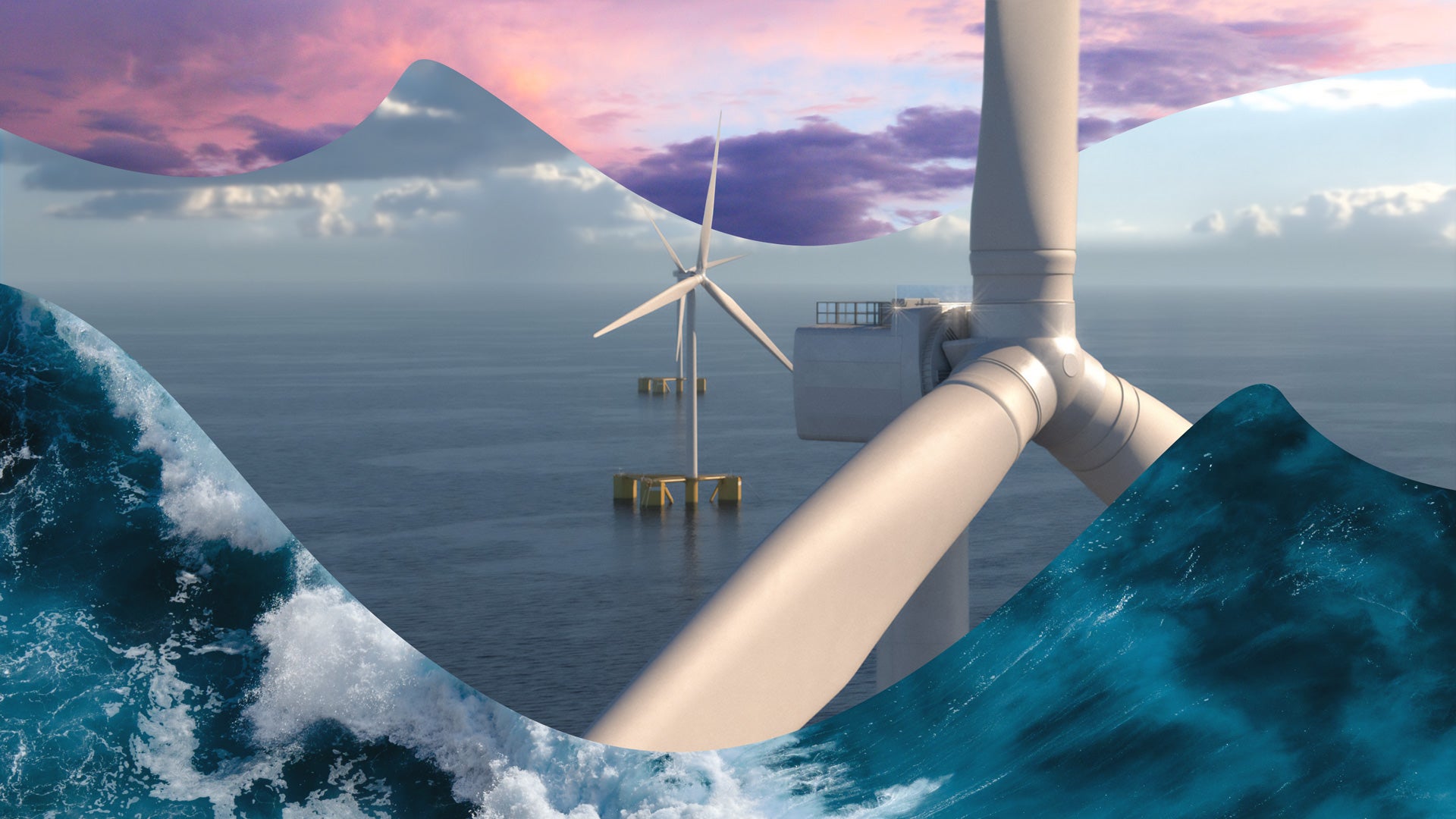 Image collage for offshore wind, with offshore wind turbines