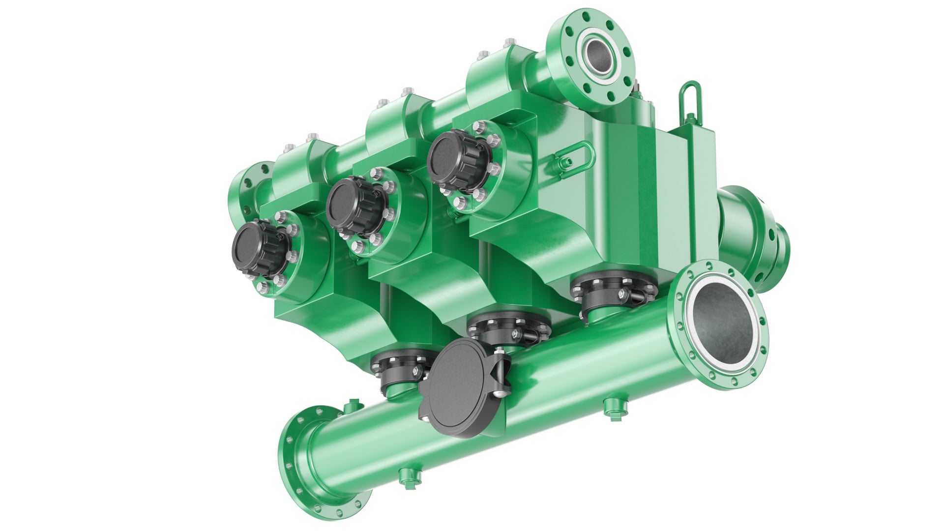 Green render of a Blak-JAK Fluid End render