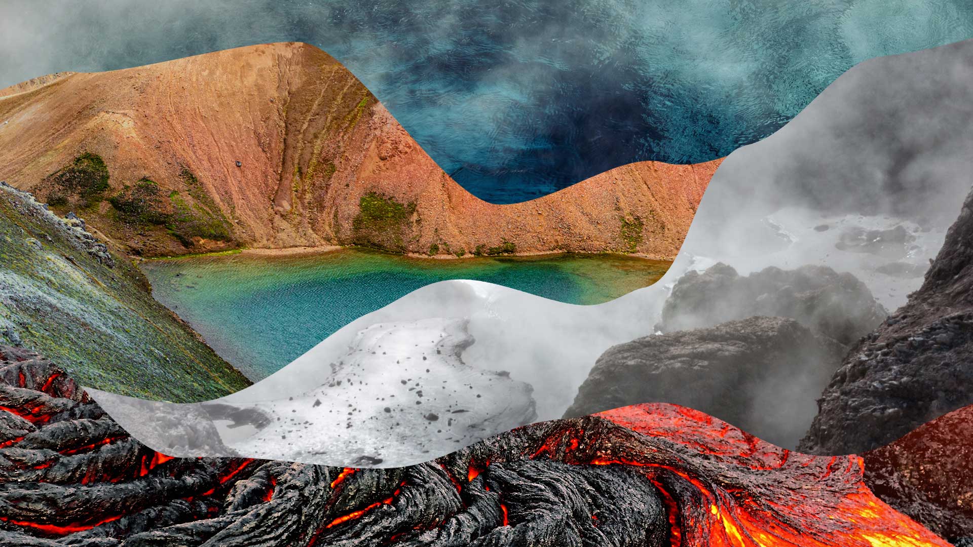 Geothermal topography collage