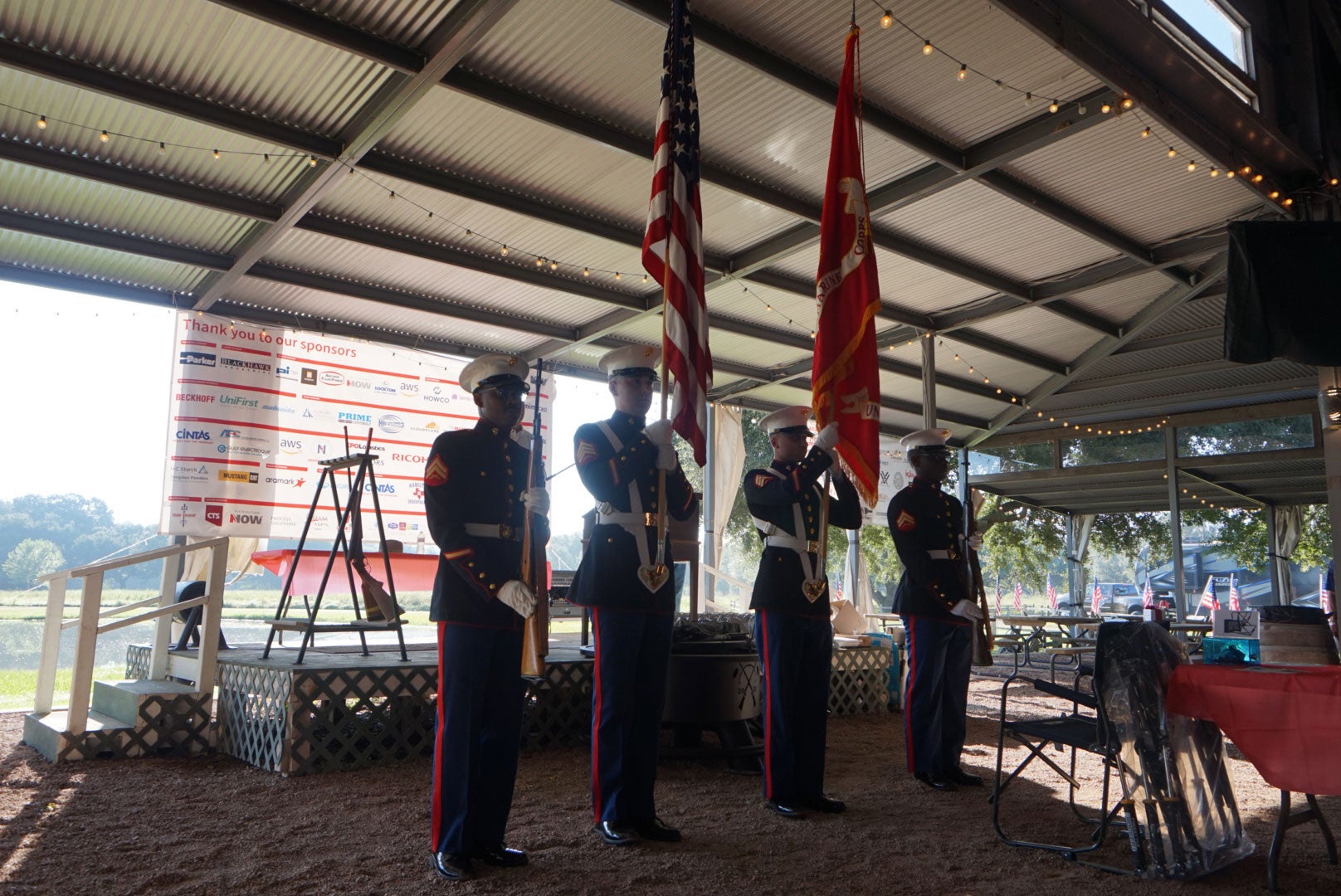 Color Guard presenting arms