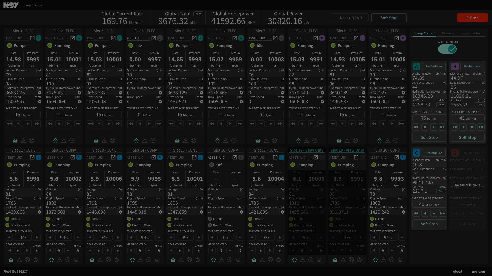 Multi Pump data on a screen