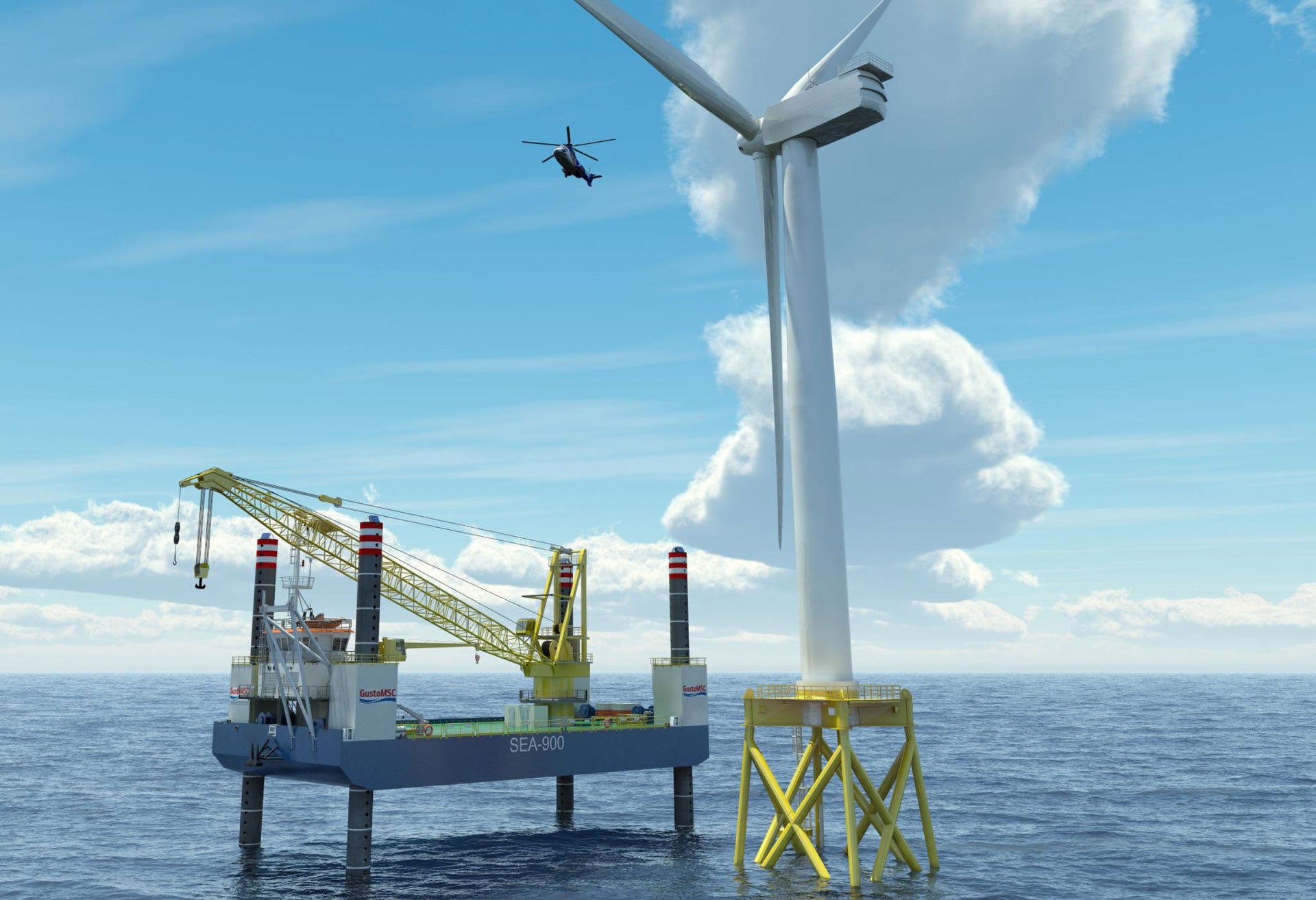 SEA-900 Offshore Windmill installation