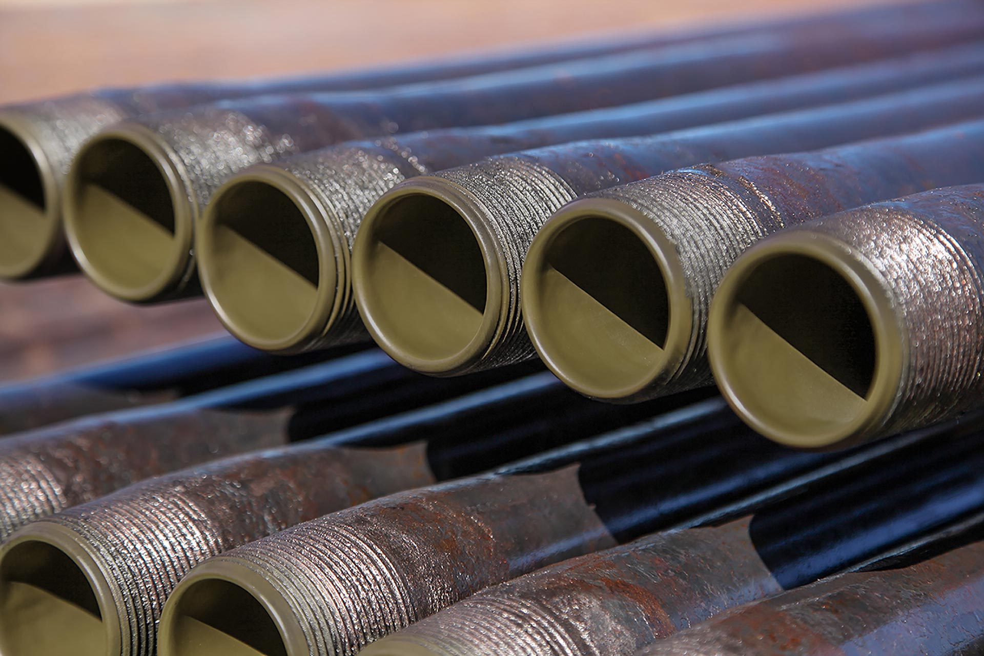 Stack of tubing coated with internal TK-900 coating