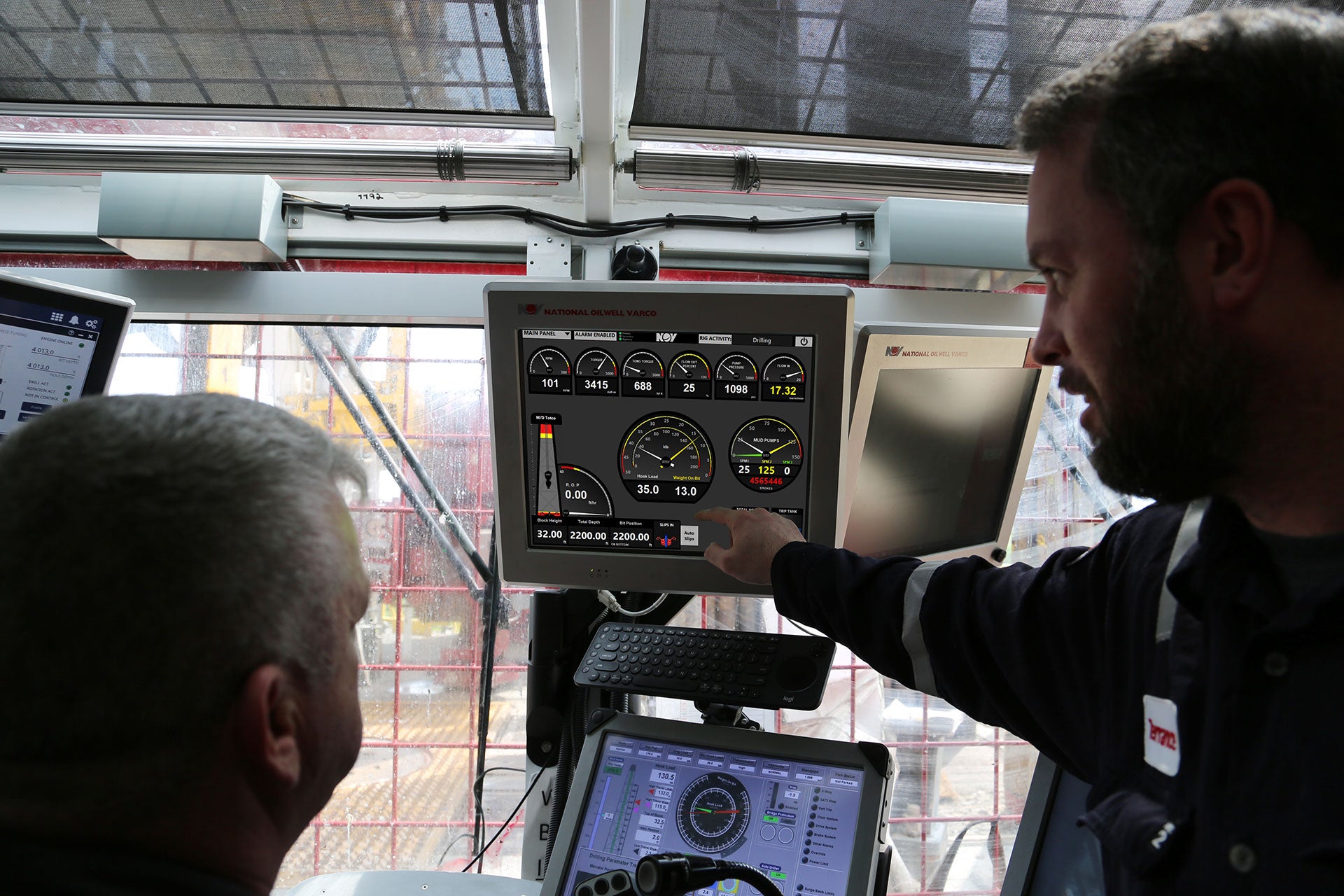 eSpectrum interface on screen in rig cabin