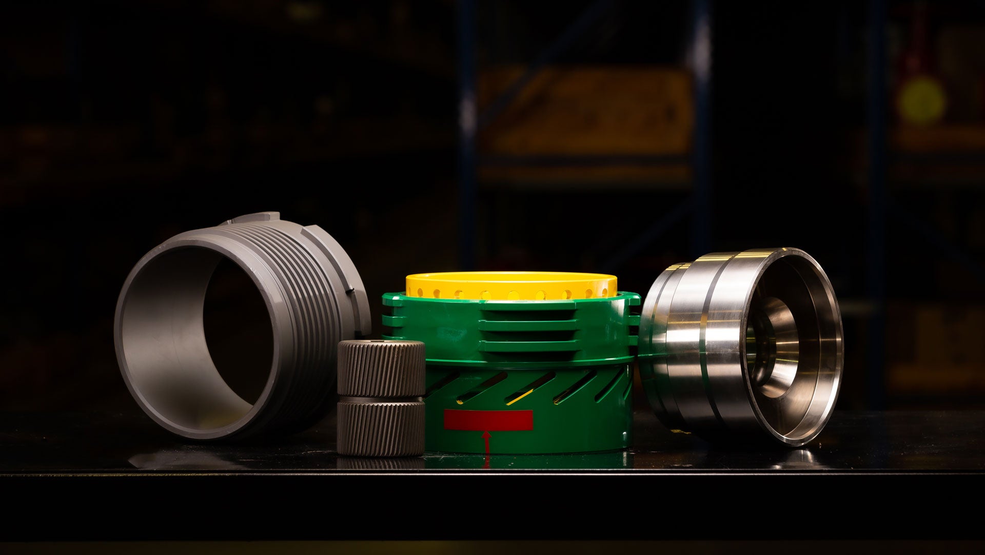 Lineup of different Mission handling tools with a dark background