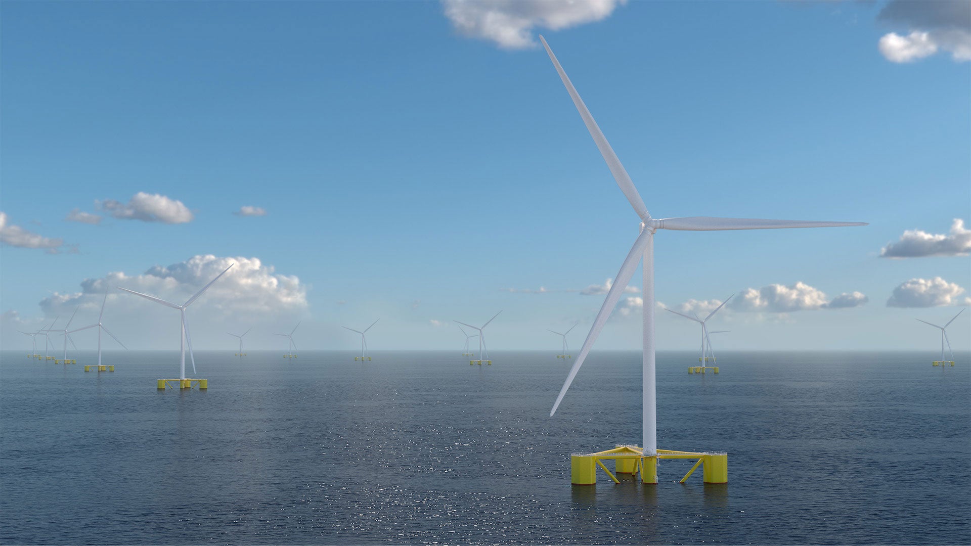 Tri Floater semi submersible floating offshore wind turbine foundations