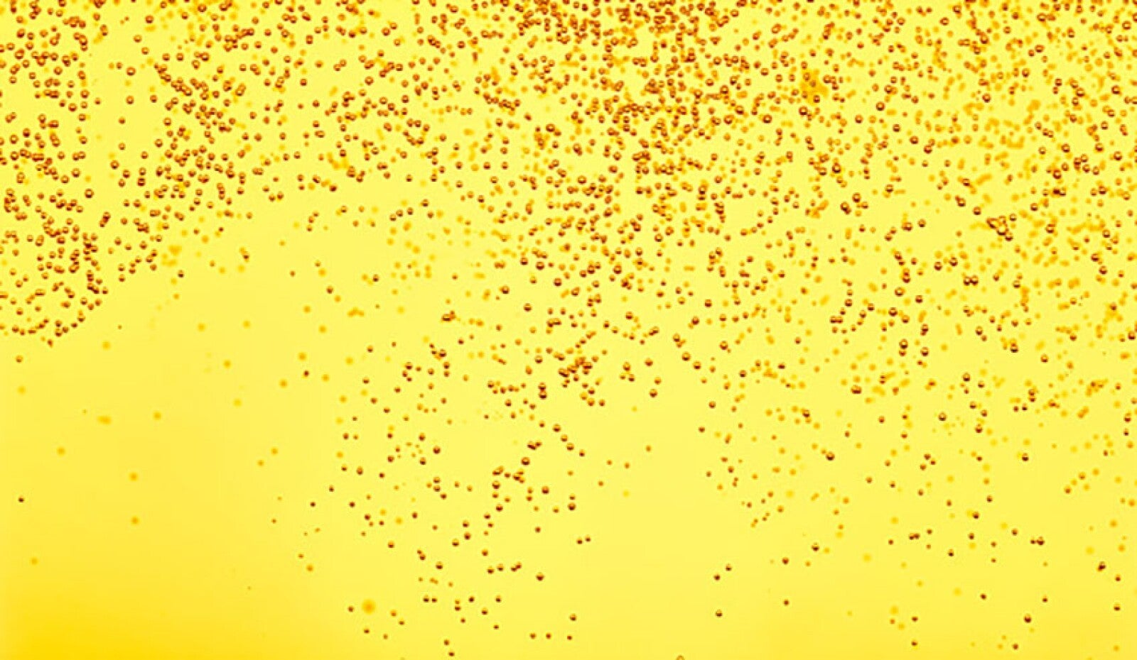 Small golden bubbles floating in a yellow liquid.