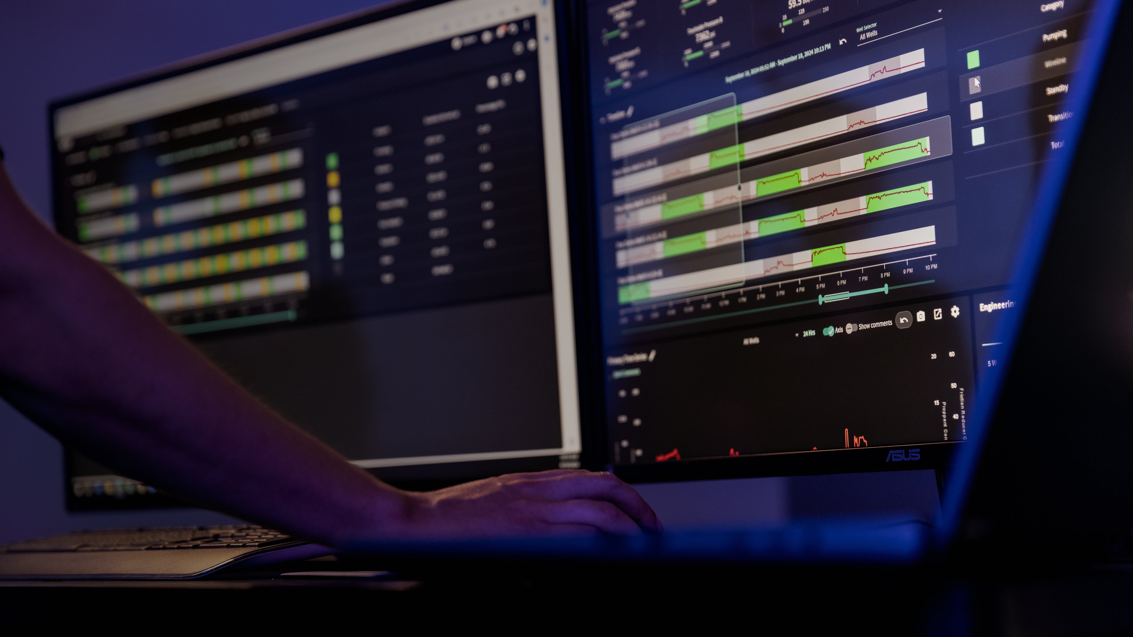 Two screens showing Max Completions data with a hand on a mouse