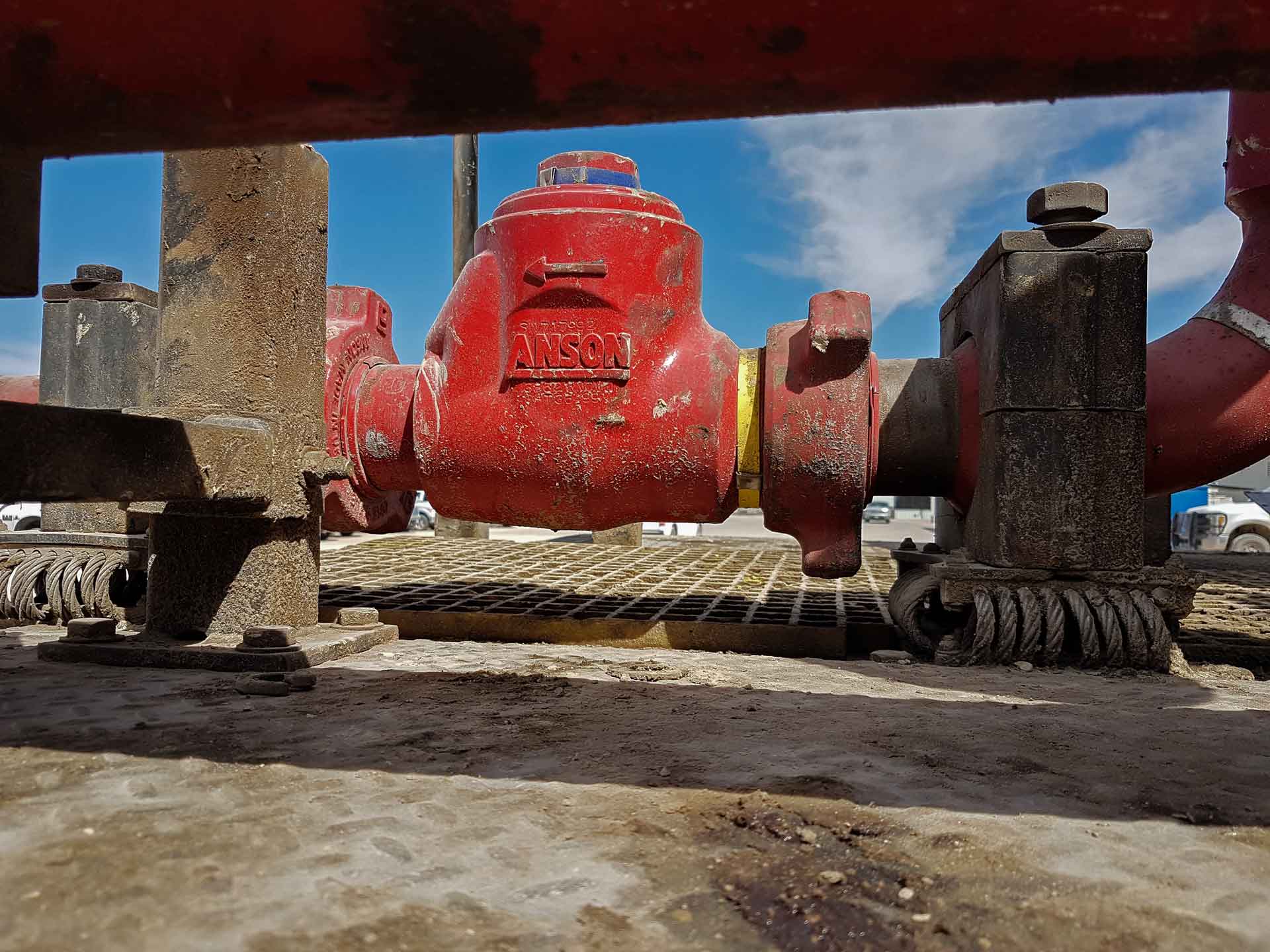 Anson plug valves on rig site