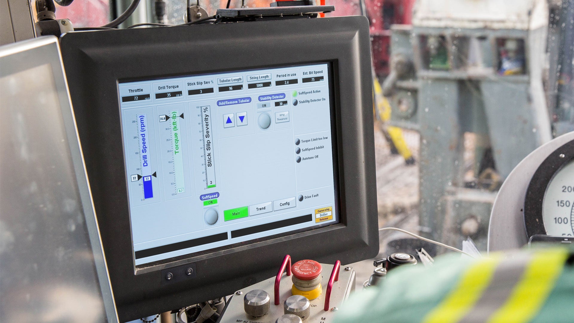 SoftSpeed II Stick/Slip Mitigator on screen interface