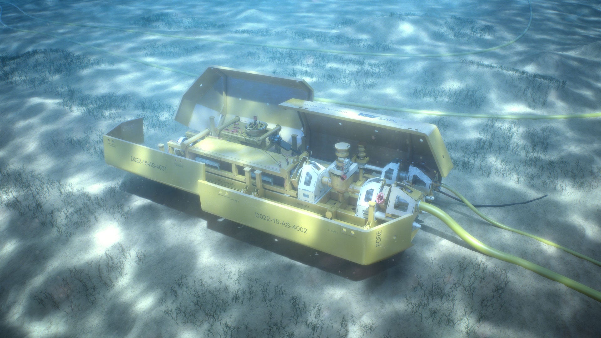 Underwater render of a Subsea Pig Launcher