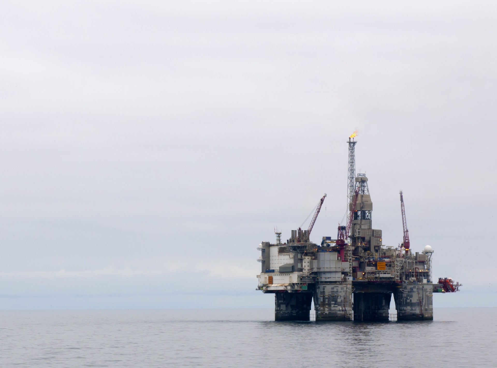 Offshore rig on an overcast day