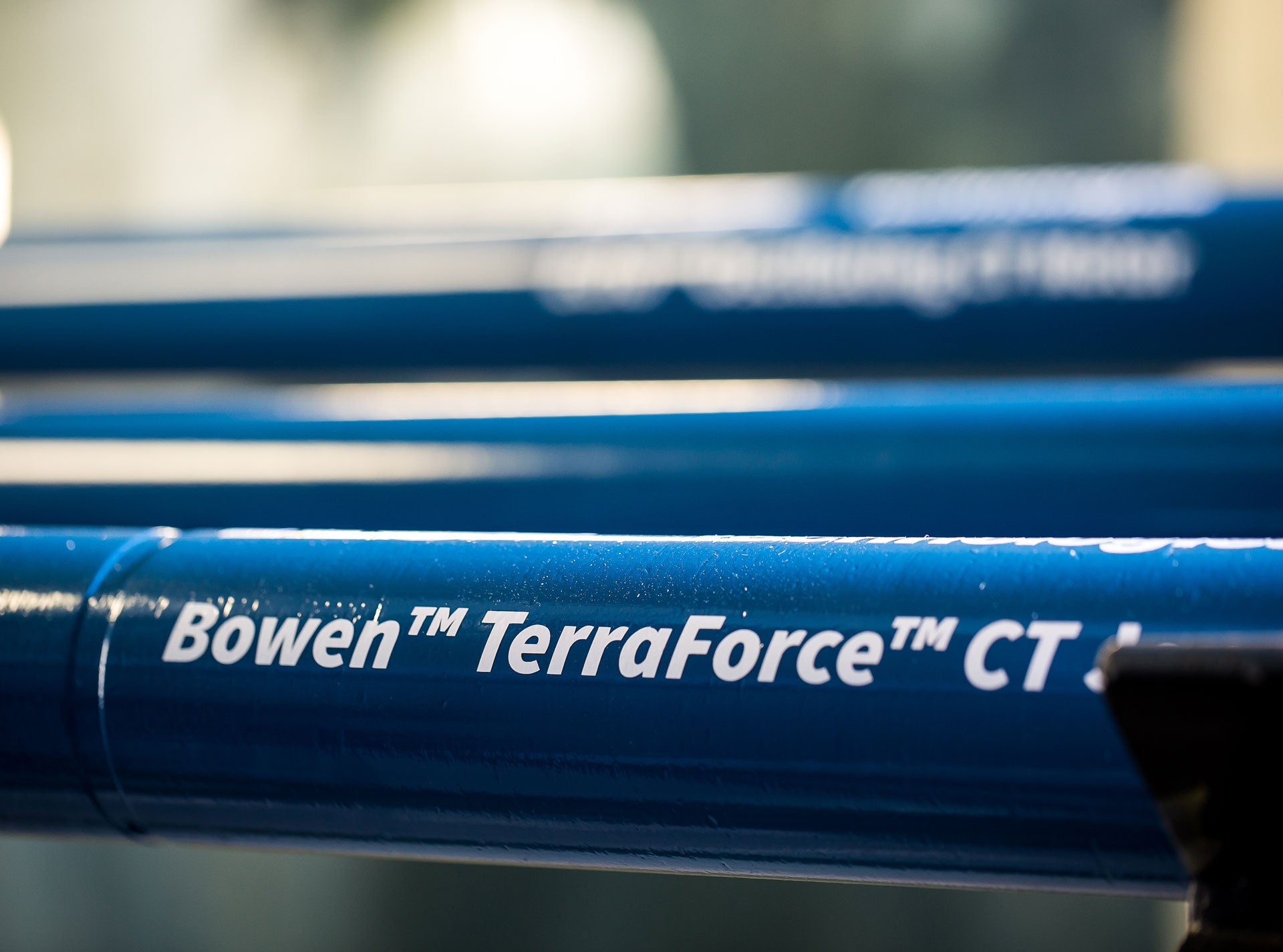 Close up of seveal TerraForce Coiled Tubing Jars, with focus one tubing jar and product name