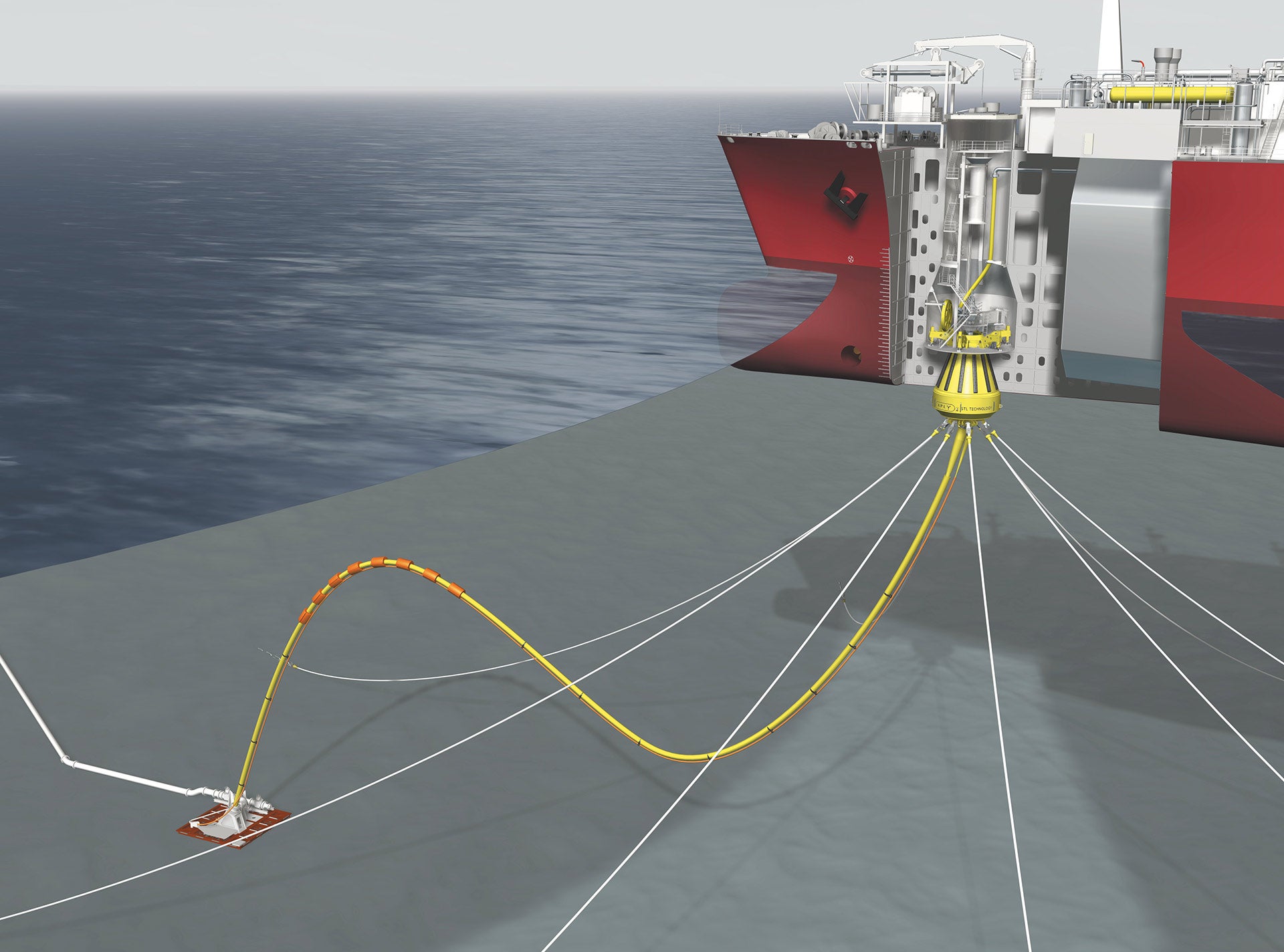 Render of a APL Submerged Turret Loading cross section