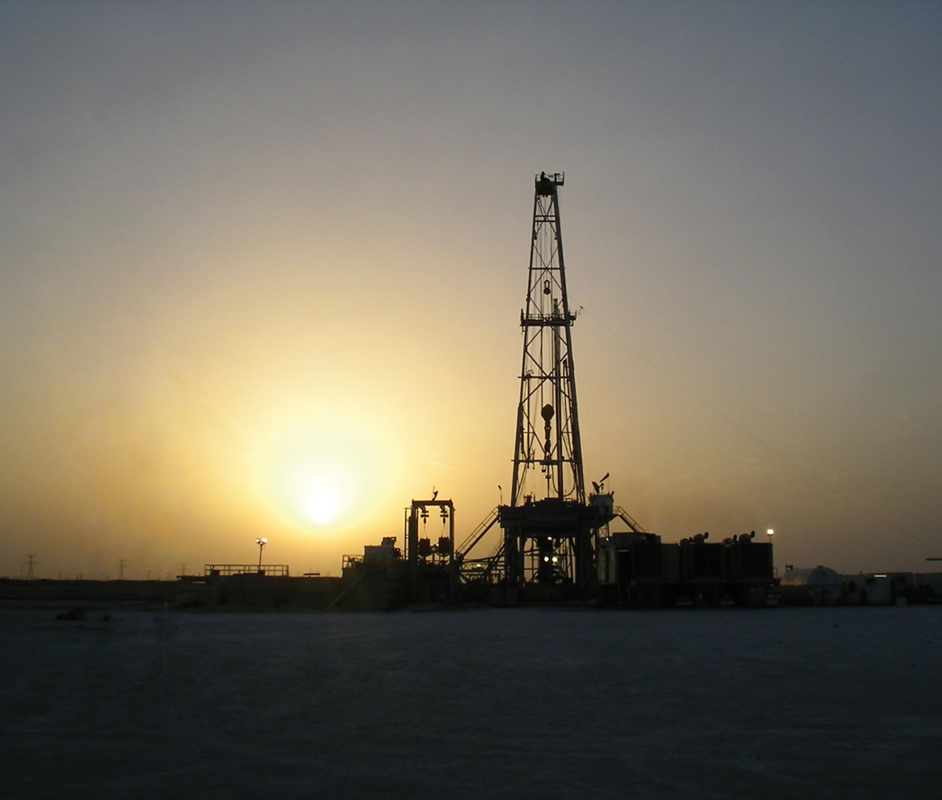 Scenic image of an offshore rig