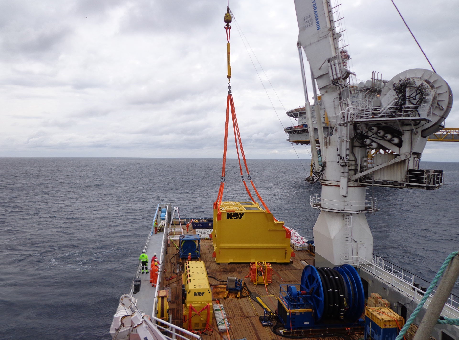 Seabox module on offshore platform preparing for installation subsea